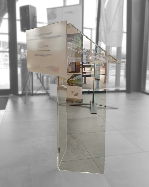 pupitre en transparent personnalisable